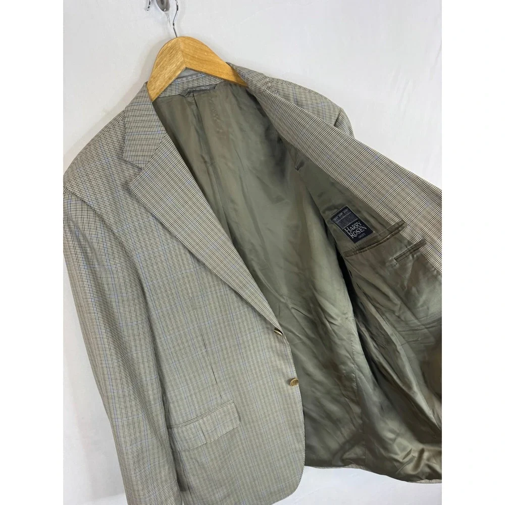 Canali Mens 40R Wool Blazer Sport Coat Glen Check Plaid Italy Harry Rosen
